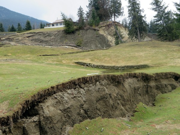 Part of the Local Golf Course Slipping after Heavy Rain