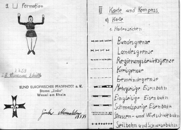 Page of Handwritten Scout Book