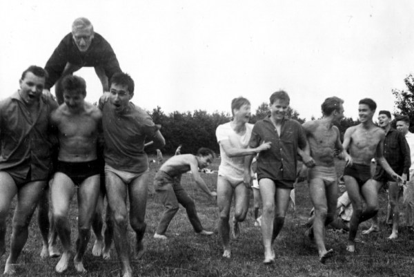 Sportday at the Wesel Highschool - Peter Third from the Left