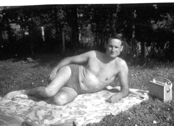 My brother Adolf relaxing at the Schotten Swimming Pool