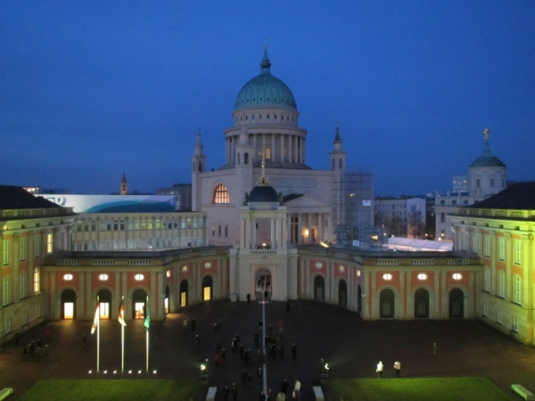 View of the rebuilt Potsdam City Palace at night - Photo Credit: wikipedia.org