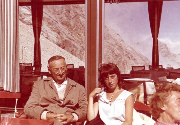 Biene and her father on the Zugspitze 1963