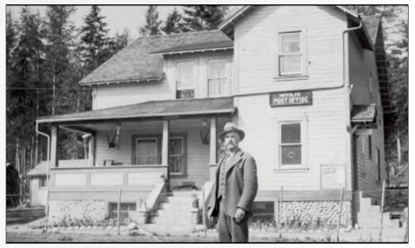 George Craft is seen in front of the Needles Hotel, which was also the post office. He was postmaster from 1920 until his death in 1942, whereupon his wife Edith took over the job. Today all that’s left of the old Needles townsite is the cemetery. Courtesy Ed and Marian Craft 