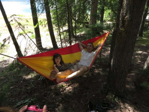 Richard and Emeline Relaxing in Mateo's Hammock