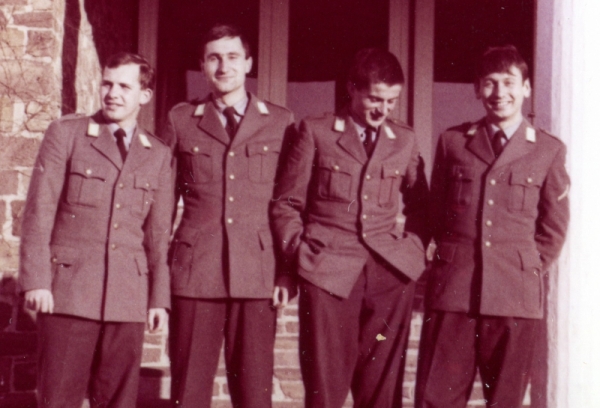 Peter with his Buddies at an Army Training Site