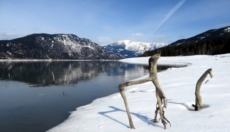 Wooden Phantom casting its Shadow onto the Snow