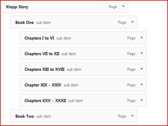 Partial Menu Structure
